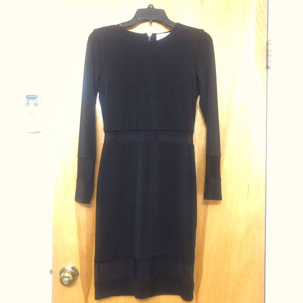 Alice & Olivia Air Little Black Dress with Mesh